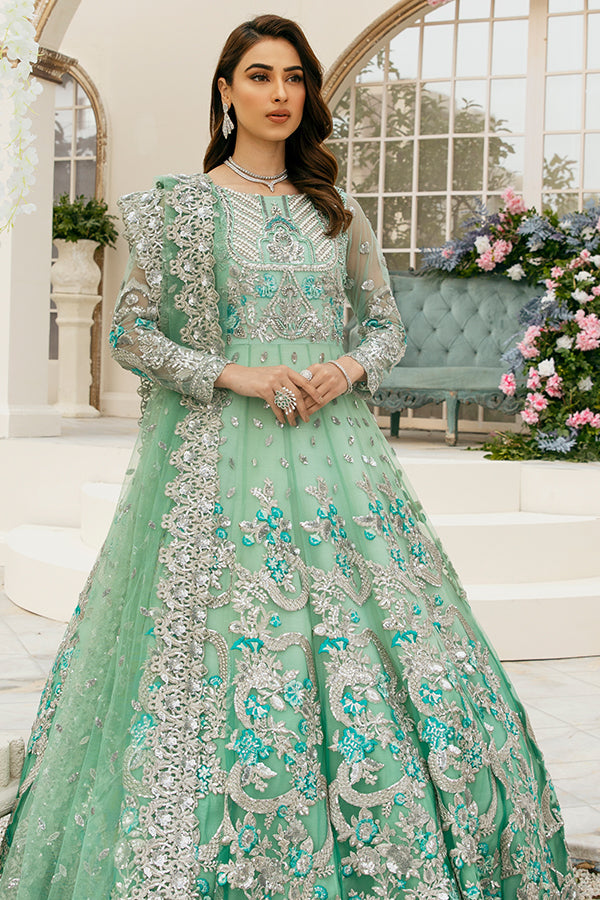 Festive, Reception Green color Art Silk fabric Gown : 1841548